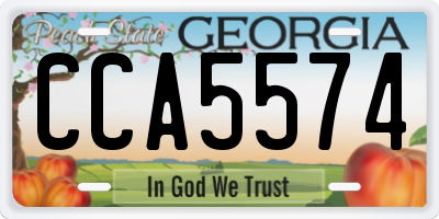 GA license plate CCA5574