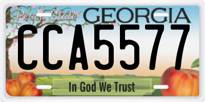 GA license plate CCA5577