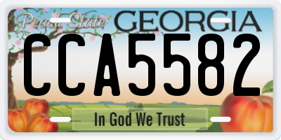 GA license plate CCA5582