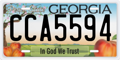 GA license plate CCA5594