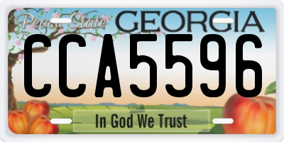GA license plate CCA5596