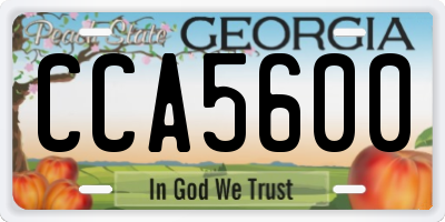 GA license plate CCA5600