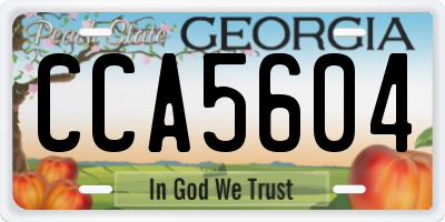 GA license plate CCA5604