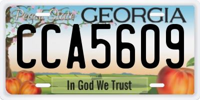 GA license plate CCA5609