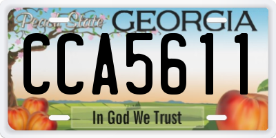 GA license plate CCA5611