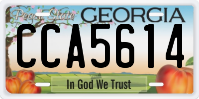 GA license plate CCA5614