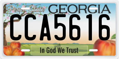 GA license plate CCA5616