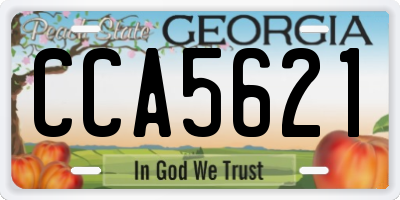 GA license plate CCA5621