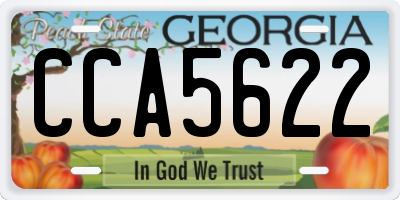 GA license plate CCA5622
