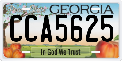 GA license plate CCA5625