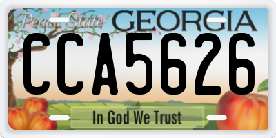 GA license plate CCA5626