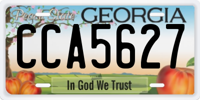 GA license plate CCA5627
