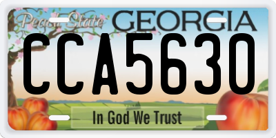 GA license plate CCA5630