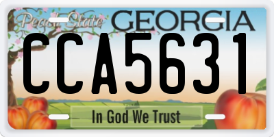 GA license plate CCA5631