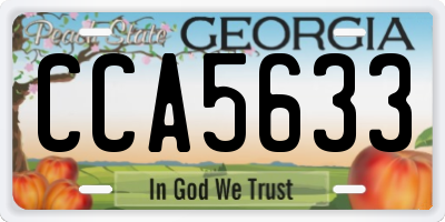 GA license plate CCA5633