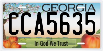 GA license plate CCA5635