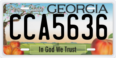 GA license plate CCA5636
