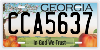 GA license plate CCA5637