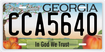 GA license plate CCA5640