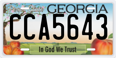 GA license plate CCA5643