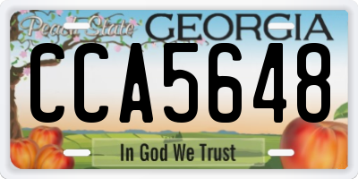 GA license plate CCA5648