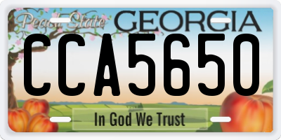 GA license plate CCA5650