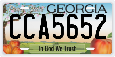 GA license plate CCA5652