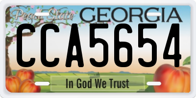GA license plate CCA5654