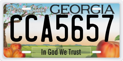 GA license plate CCA5657