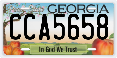 GA license plate CCA5658