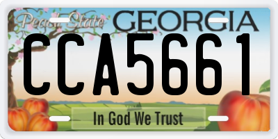 GA license plate CCA5661