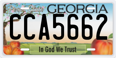 GA license plate CCA5662