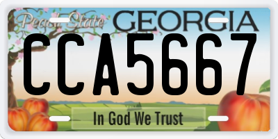 GA license plate CCA5667