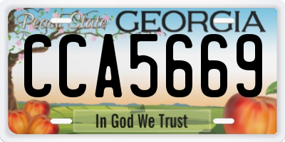 GA license plate CCA5669