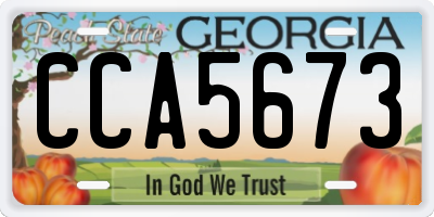 GA license plate CCA5673