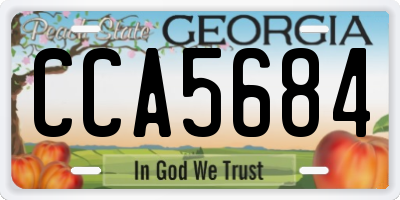 GA license plate CCA5684