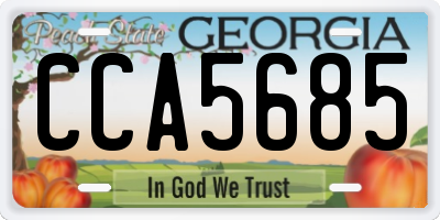 GA license plate CCA5685