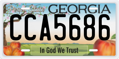 GA license plate CCA5686