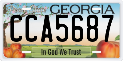 GA license plate CCA5687