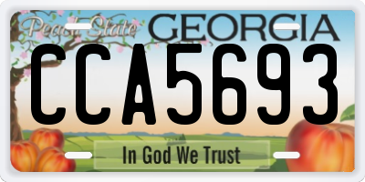 GA license plate CCA5693