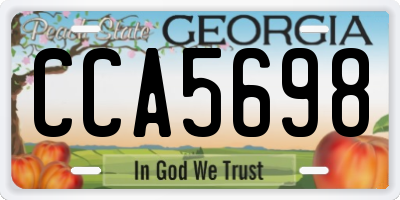 GA license plate CCA5698