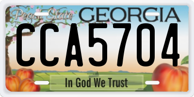 GA license plate CCA5704