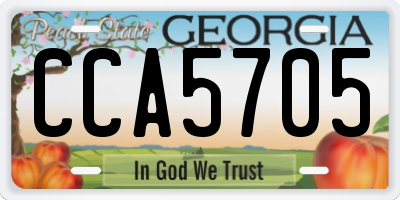 GA license plate CCA5705