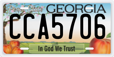 GA license plate CCA5706