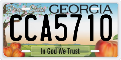 GA license plate CCA5710