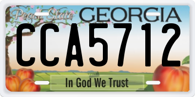 GA license plate CCA5712