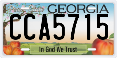 GA license plate CCA5715