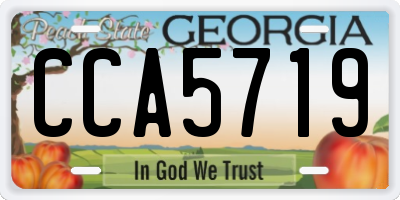 GA license plate CCA5719