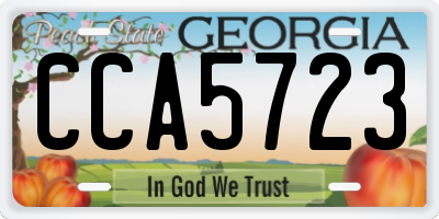 GA license plate CCA5723