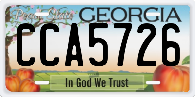 GA license plate CCA5726